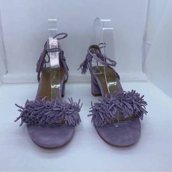 Aquazzura Wild Thing 50 Sandals Lilac Size 37 Rare - Picture 4 of 7